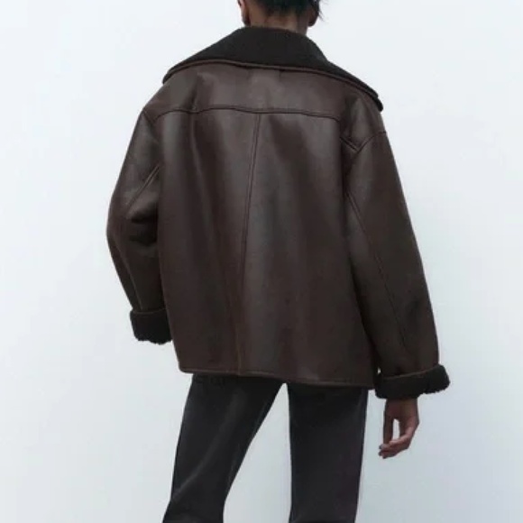 Zara Brown Double Faced Jacket - Picture 2 of 6